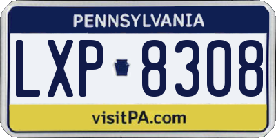 PA license plate LXP8308
