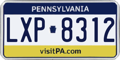 PA license plate LXP8312