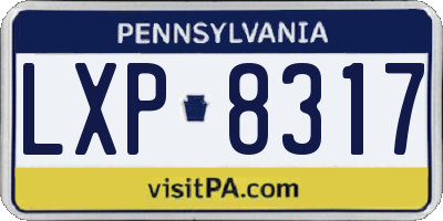 PA license plate LXP8317