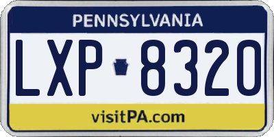 PA license plate LXP8320