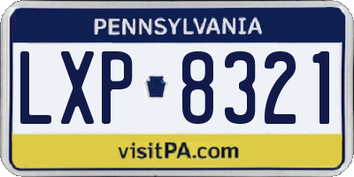 PA license plate LXP8321