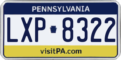 PA license plate LXP8322