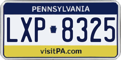 PA license plate LXP8325