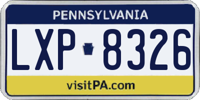 PA license plate LXP8326