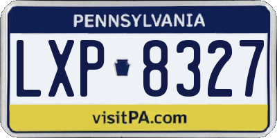 PA license plate LXP8327