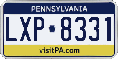 PA license plate LXP8331