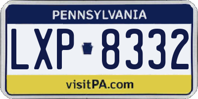 PA license plate LXP8332