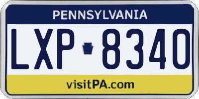 PA license plate LXP8340