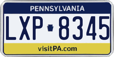 PA license plate LXP8345