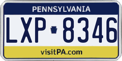 PA license plate LXP8346