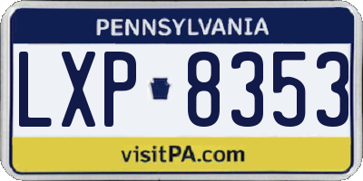PA license plate LXP8353