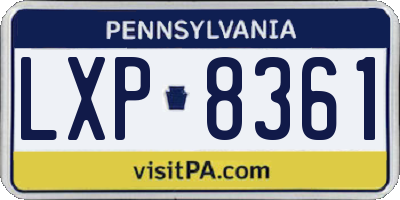PA license plate LXP8361