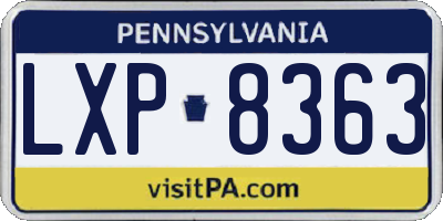 PA license plate LXP8363