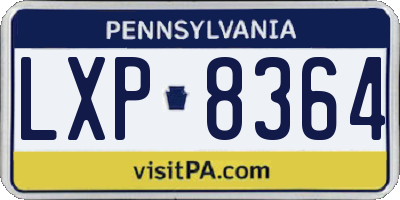 PA license plate LXP8364