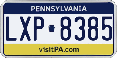 PA license plate LXP8385