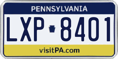 PA license plate LXP8401