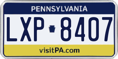 PA license plate LXP8407