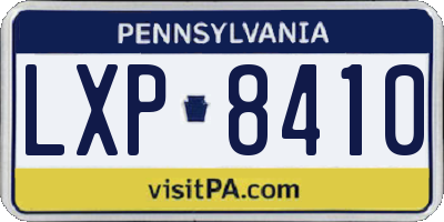 PA license plate LXP8410