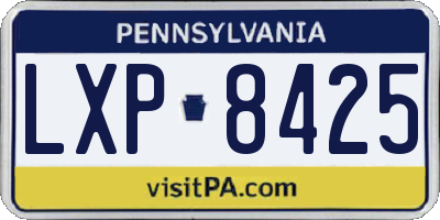 PA license plate LXP8425