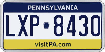 PA license plate LXP8430