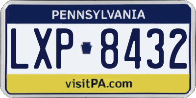 PA license plate LXP8432