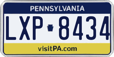 PA license plate LXP8434