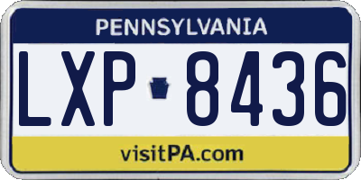 PA license plate LXP8436