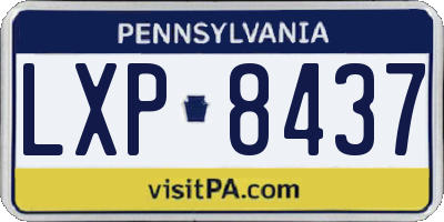 PA license plate LXP8437