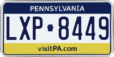 PA license plate LXP8449