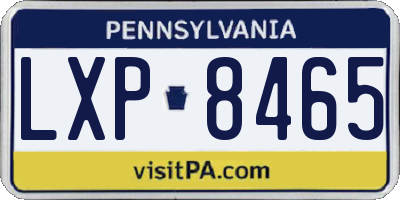 PA license plate LXP8465