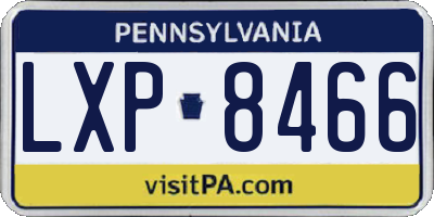PA license plate LXP8466