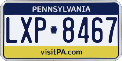 PA license plate LXP8467