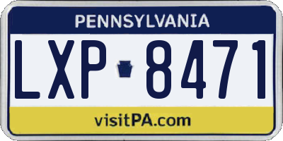 PA license plate LXP8471