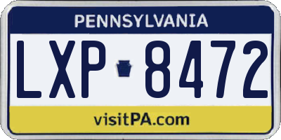 PA license plate LXP8472
