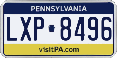 PA license plate LXP8496
