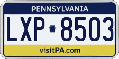 PA license plate LXP8503