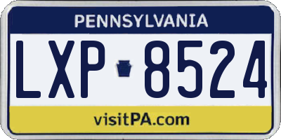PA license plate LXP8524
