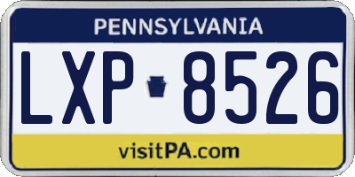 PA license plate LXP8526