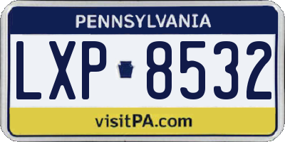 PA license plate LXP8532