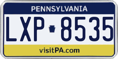 PA license plate LXP8535