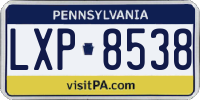 PA license plate LXP8538