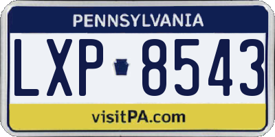 PA license plate LXP8543