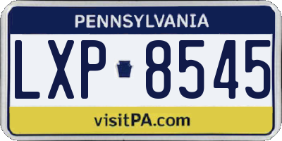PA license plate LXP8545