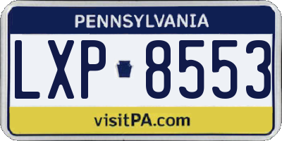 PA license plate LXP8553