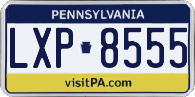 PA license plate LXP8555