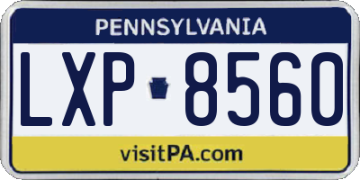 PA license plate LXP8560