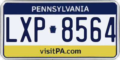 PA license plate LXP8564