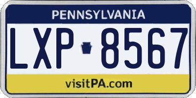 PA license plate LXP8567