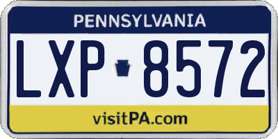 PA license plate LXP8572