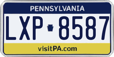 PA license plate LXP8587